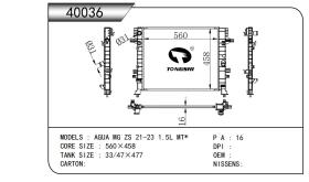 TONGSHI 40036 - RADIA MG ZS SUV 1.5VTI (17-)